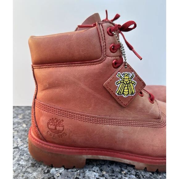 Timberland Beeline x Pharrell Red Leather Boots Men’s Size 13 M main image 6